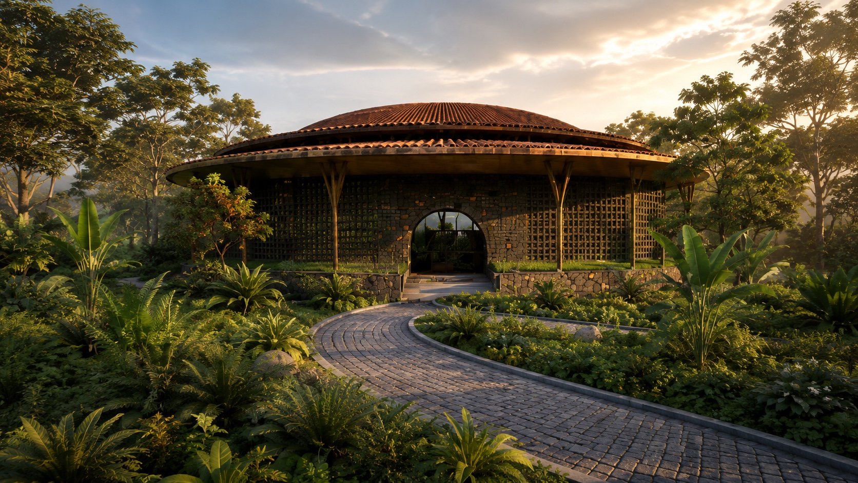 The Pasag Vihar dhyan kendra amid its gardens at Anjaneri